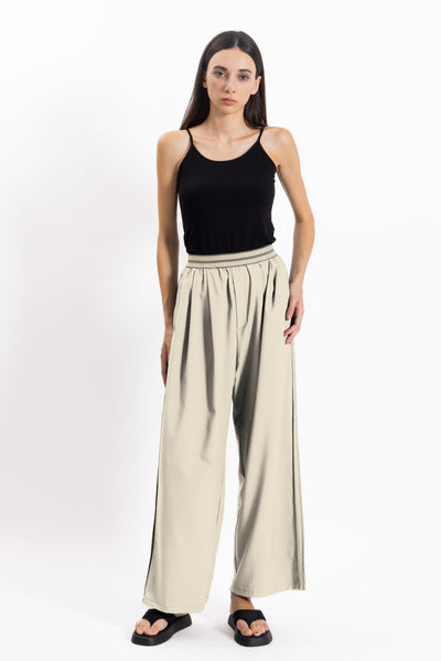 DETAILED WIDE LEG COMFORT TROUSERS