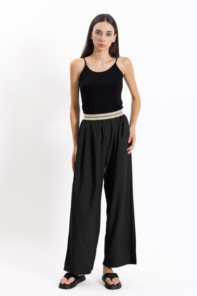 DETAILED WIDE LEG COMFORT TROUSERS