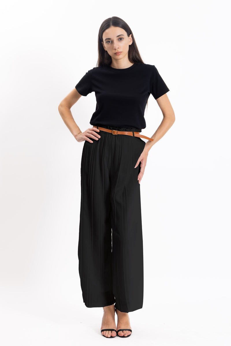 PLEATED TROUSERS WITH BELT