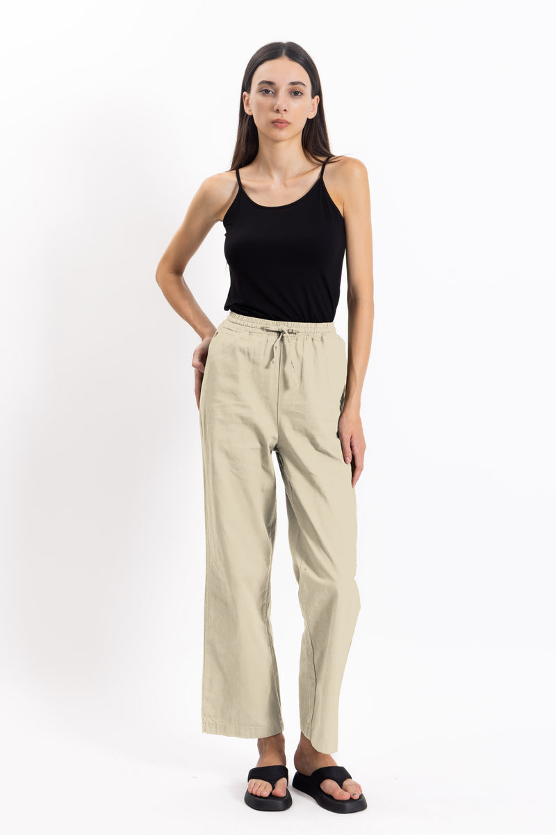 COMFORT STRAIGHT COTTON TROUSERS