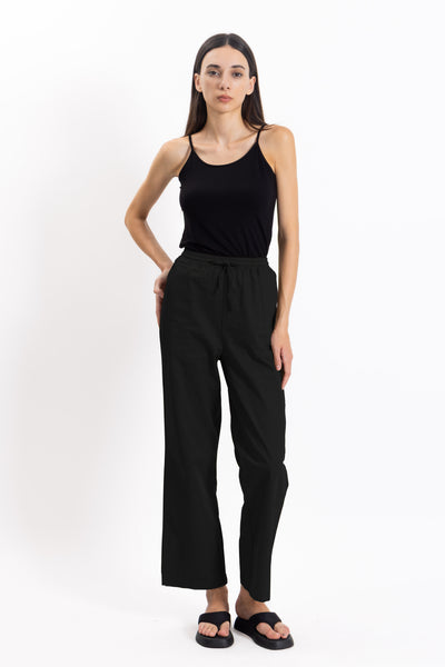 COMFORT STRAIGHT COTTON TROUSERS