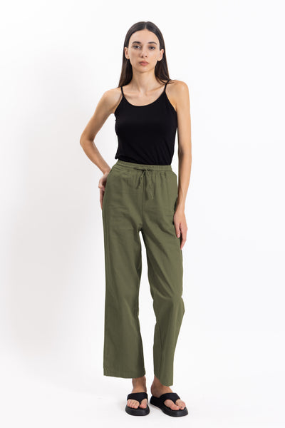 COMFORT STRAIGHT COTTON TROUSERS