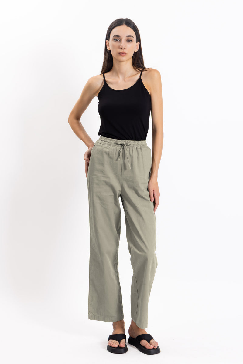 COMFORT STRAIGHT COTTON TROUSERS