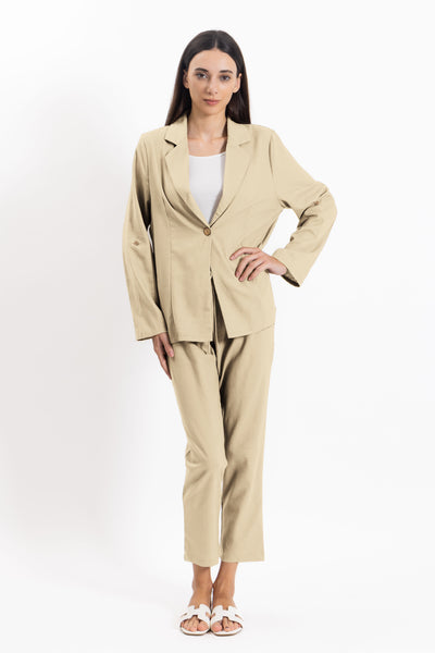 LINEN BLEND BLAZER SET