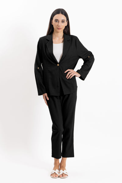 LINEN BLEND BLAZER SET