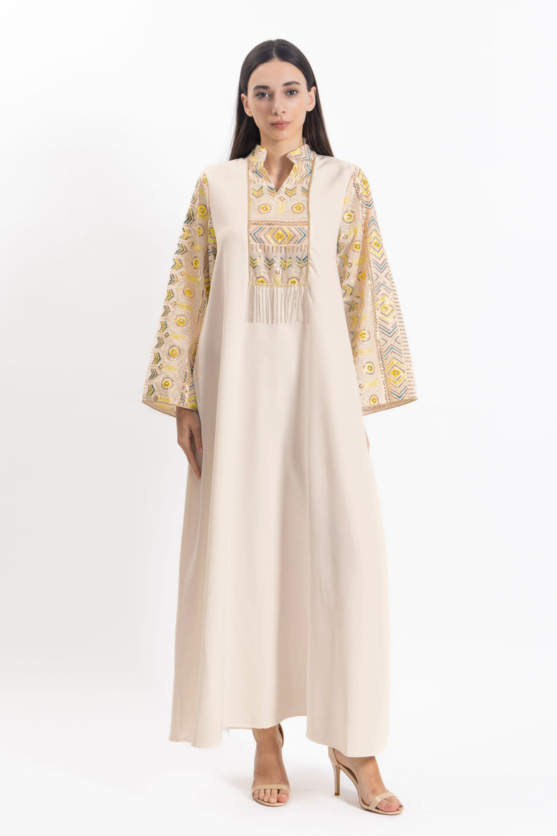 EMBROIDERED MAXI DRESS