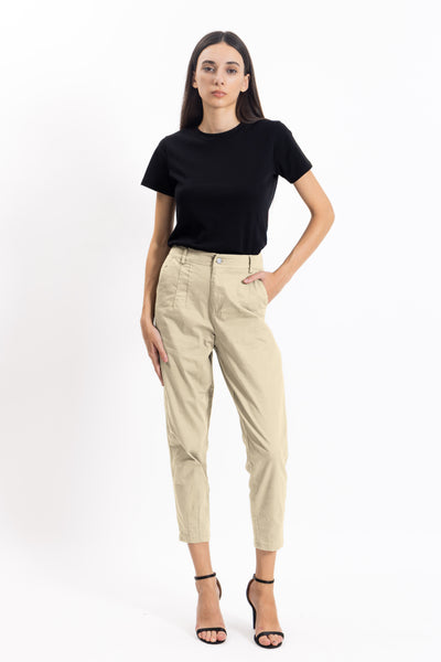 SLIM CROPPED COMFORT TROUSERS