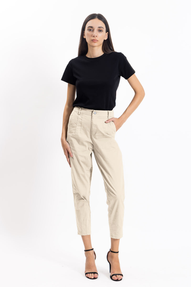 SLIM CROPPED COMFORT TROUSERS