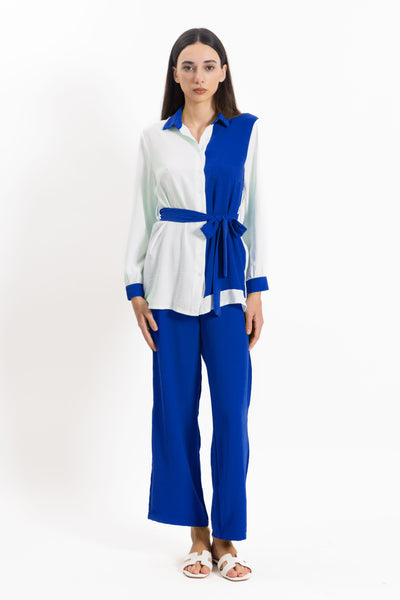 CONTRAST SHIRT SET