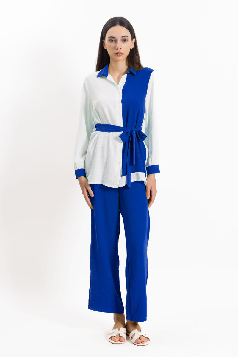 CONTRAST SHIRT SET