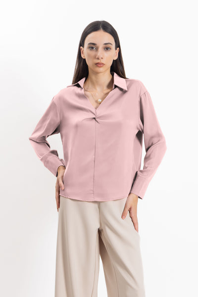 SATIN SHIRT WITH NECKLACE