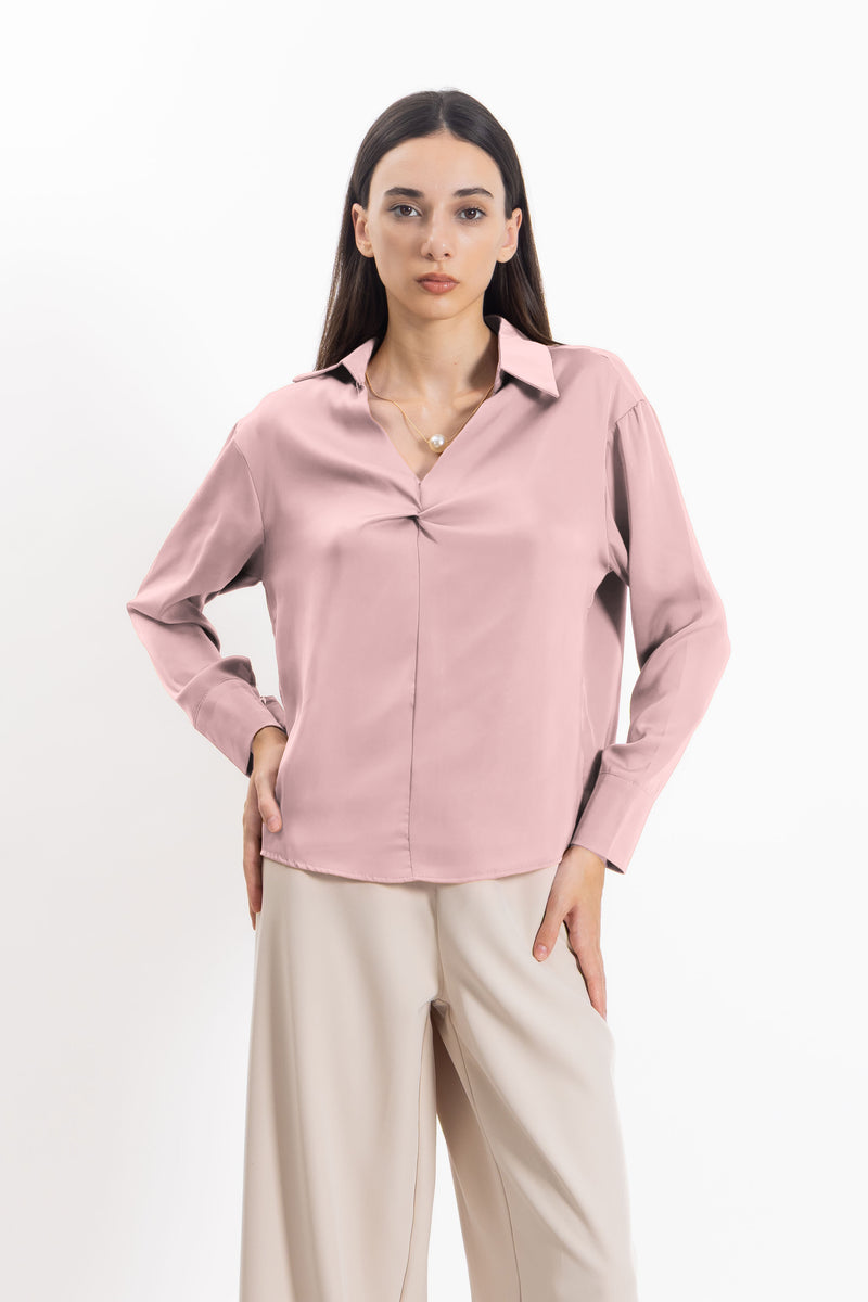 SATIN SHIRT WITH NECKLACE