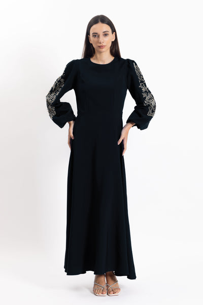 DETAILED STUDDED MIDI DRESS