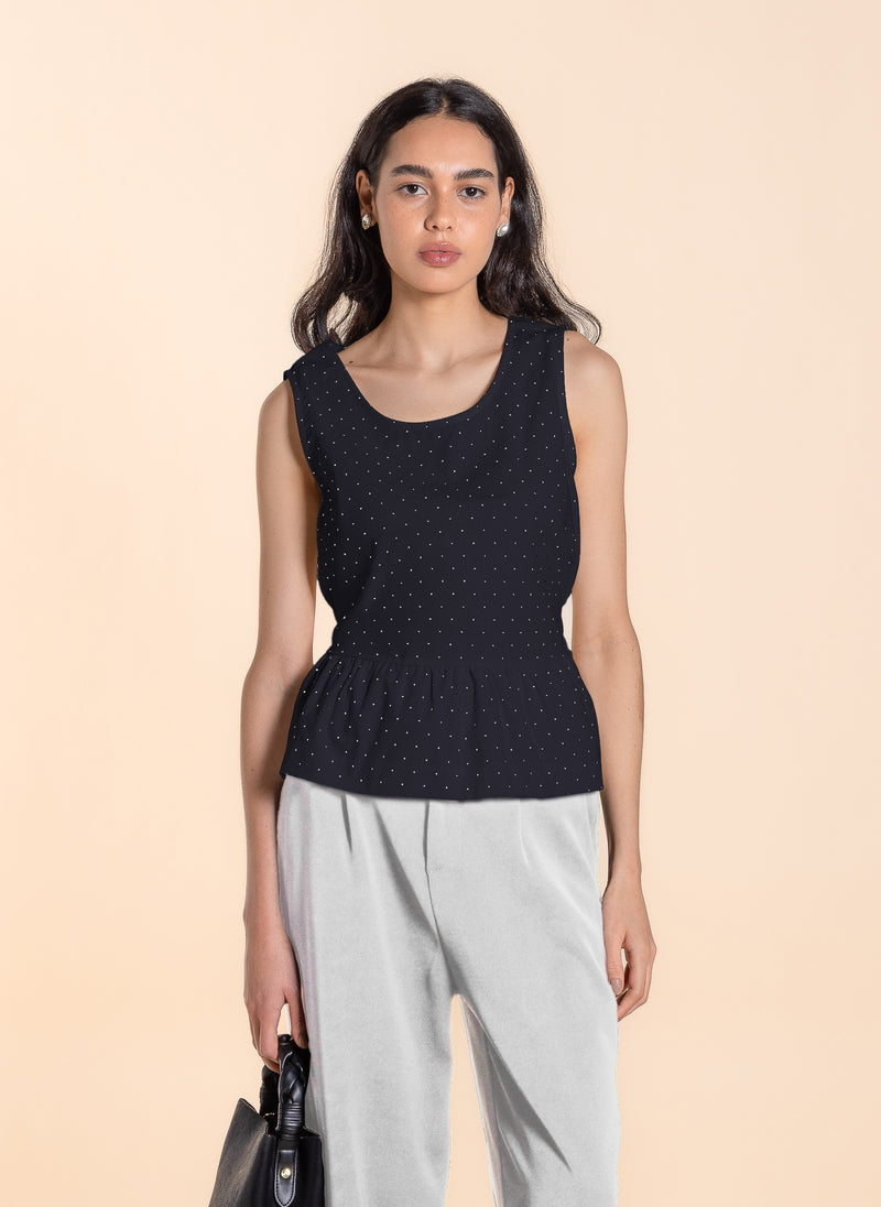 POLKA DOTS BACK-TIE TOP
