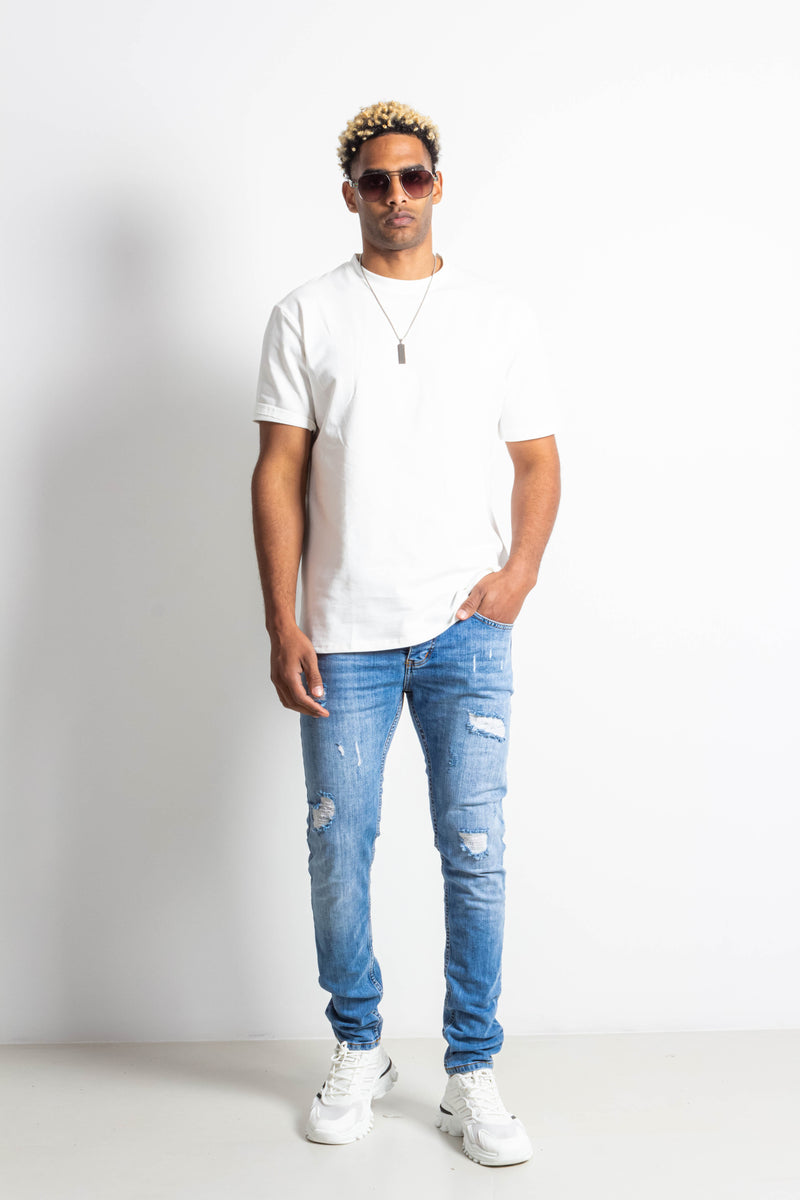 RIPPED SLIM FIT JEANS