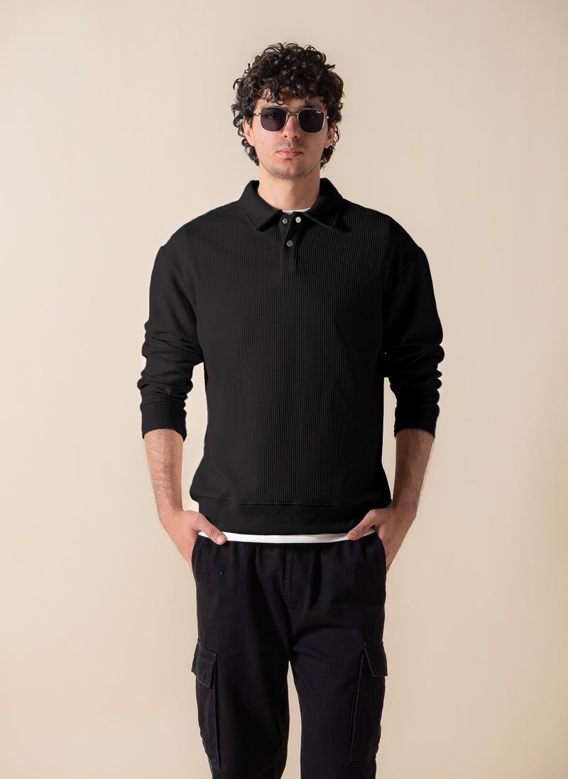 DETAILED POLO SWEATSHIRT