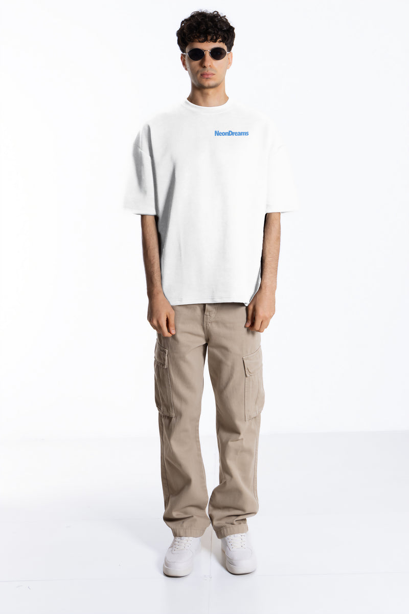 PRINTED MIDWEIGHT COTTON BLEND T-SHIRT