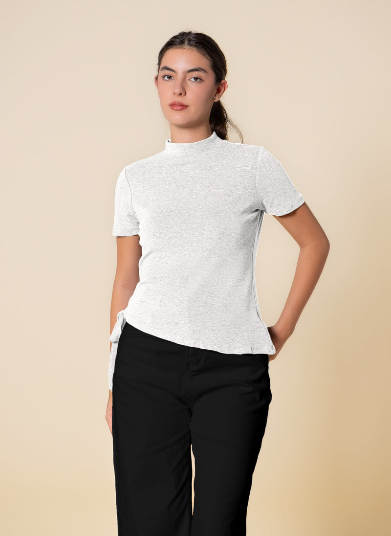 DETAILED WOOL BLEND TOP
