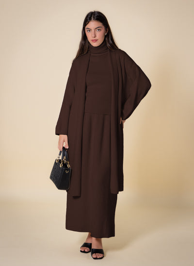 KNITTED HIGH NECK SKIRT SET