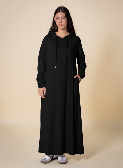LADIES LONG DRESS WITH HOODIE