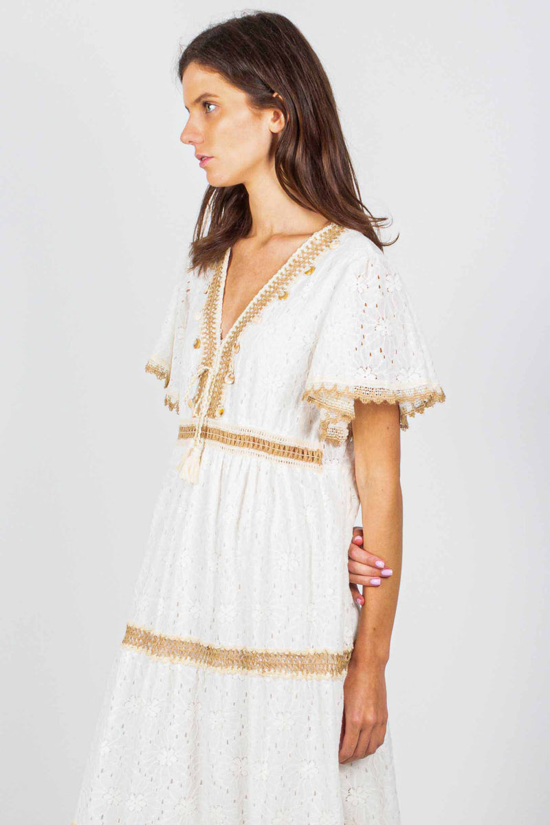 DETAILED CUTWORK EMBROIDERY DRESS