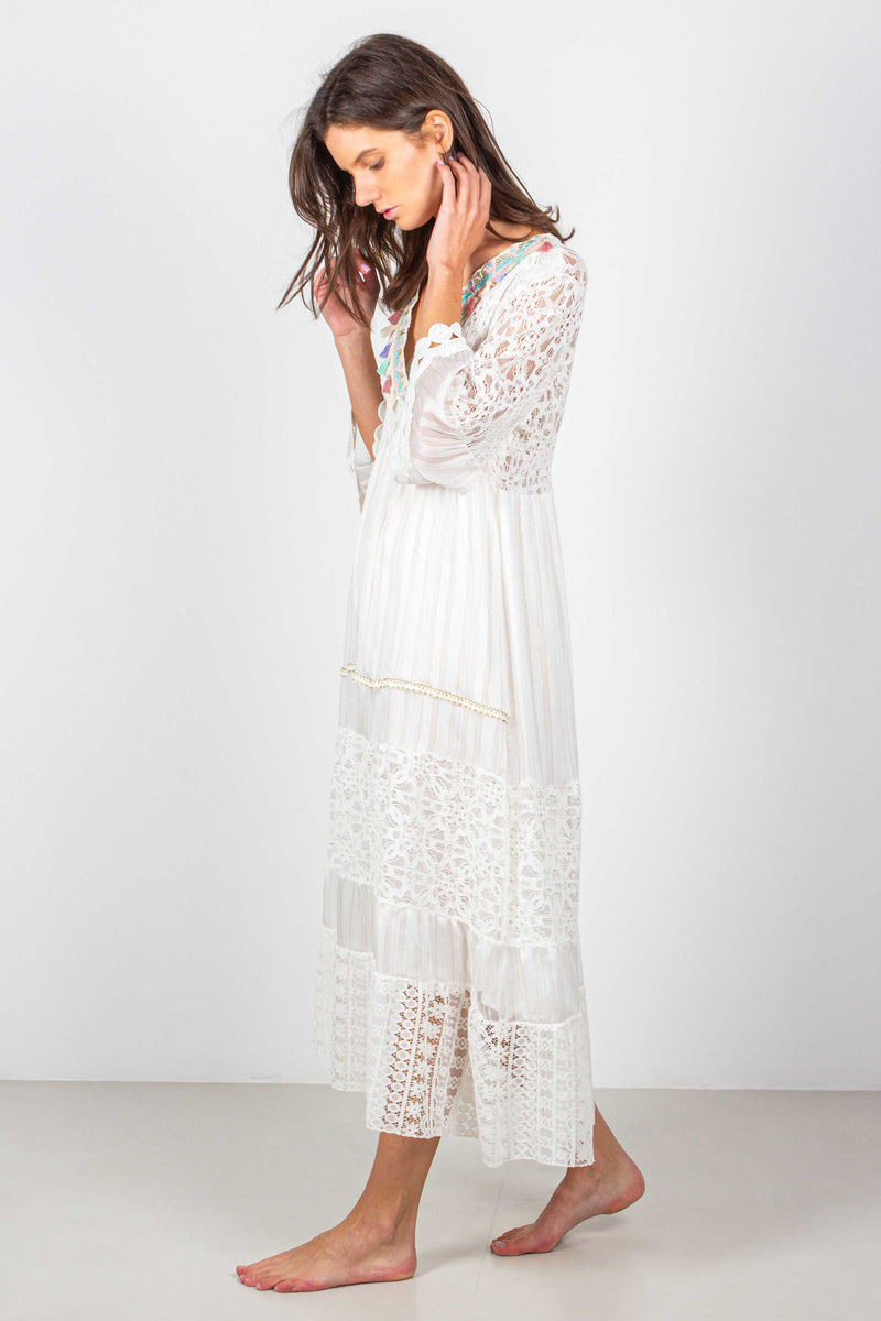 EMBROIDERED MIDI DRESS