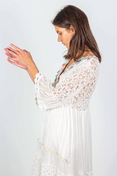 EMBROIDERED MIDI DRESS