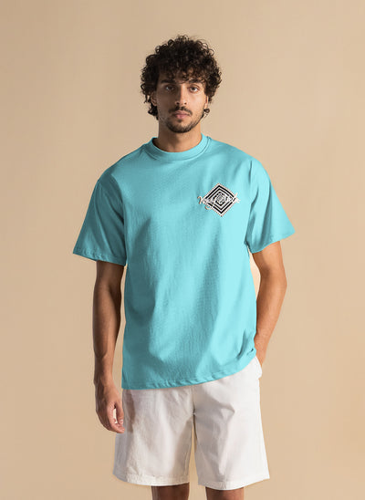 CONTRAST PRINT COTTON T-SHIRT