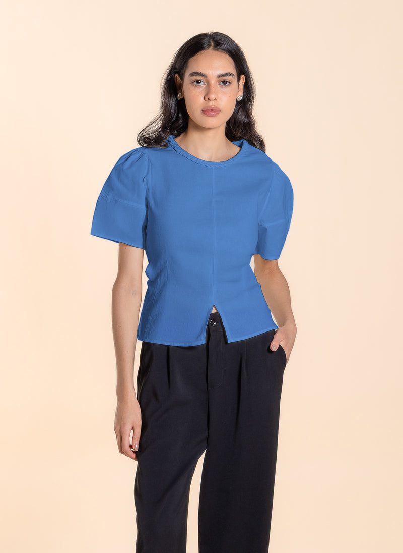DETAILED COTTON BACK TIE TOP