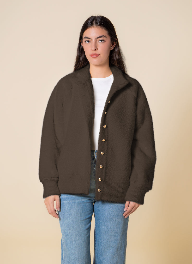 SOFT PLUSH DETAILED CARDIGAN
