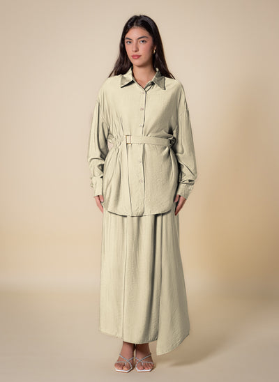 BELTED SKIRT SET