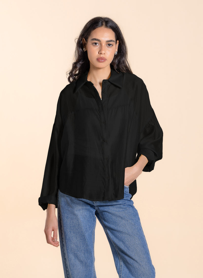 LIGHTWEIGHT RELAXED FIT SHEER SHIRT