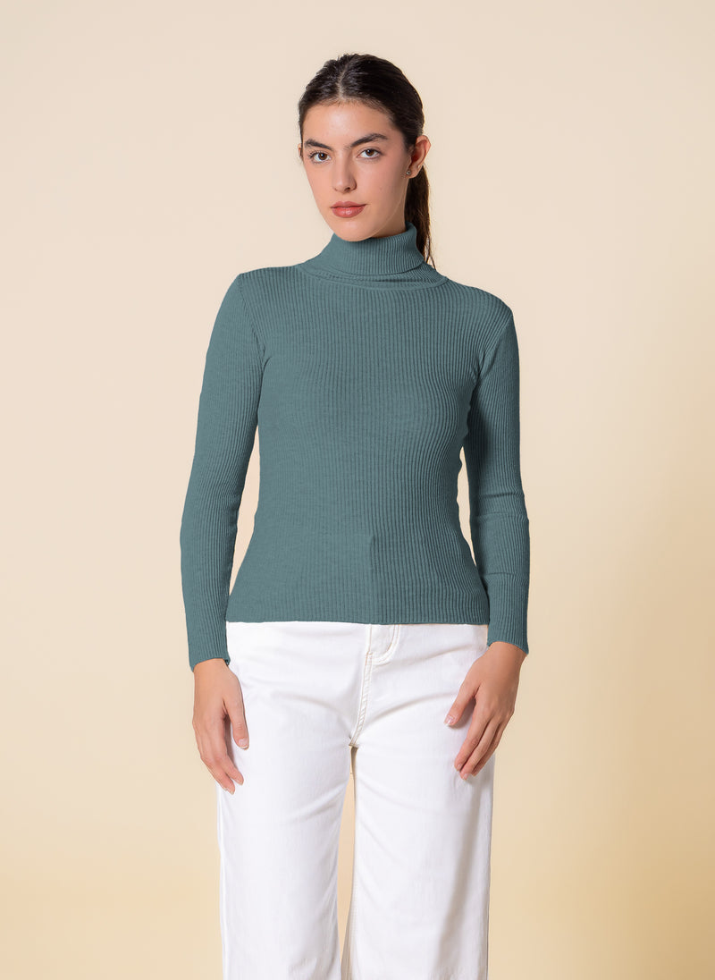 KNITTED HIGH-NECK TOP