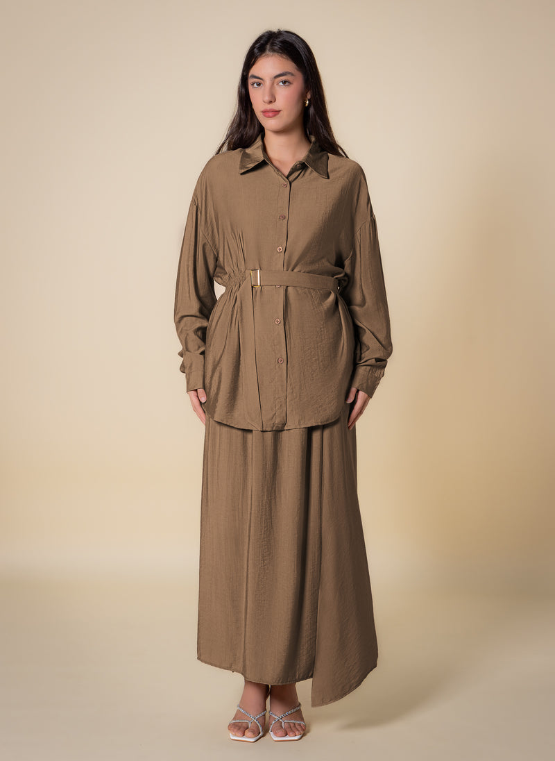 BELTED SKIRT SET