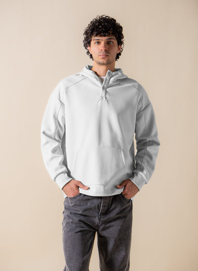 BUTTON DETAILED COMFORT HOODIE