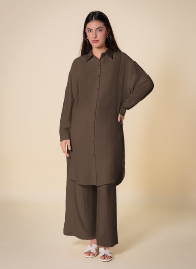 LONG MODEST SHIRT SET