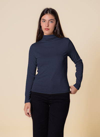 FINE KNIT HIGH NECK TOP