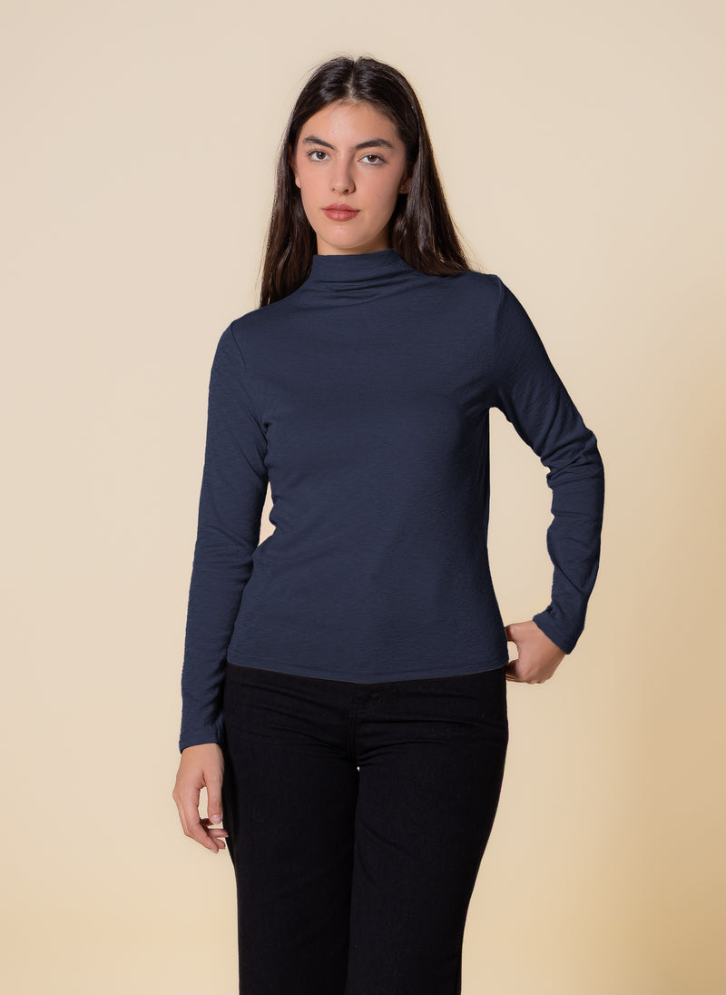FINE KNIT HIGH NECK TOP