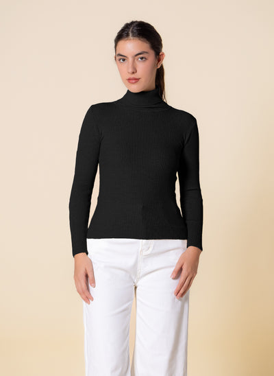 KNITTED HIGH-NECK TOP