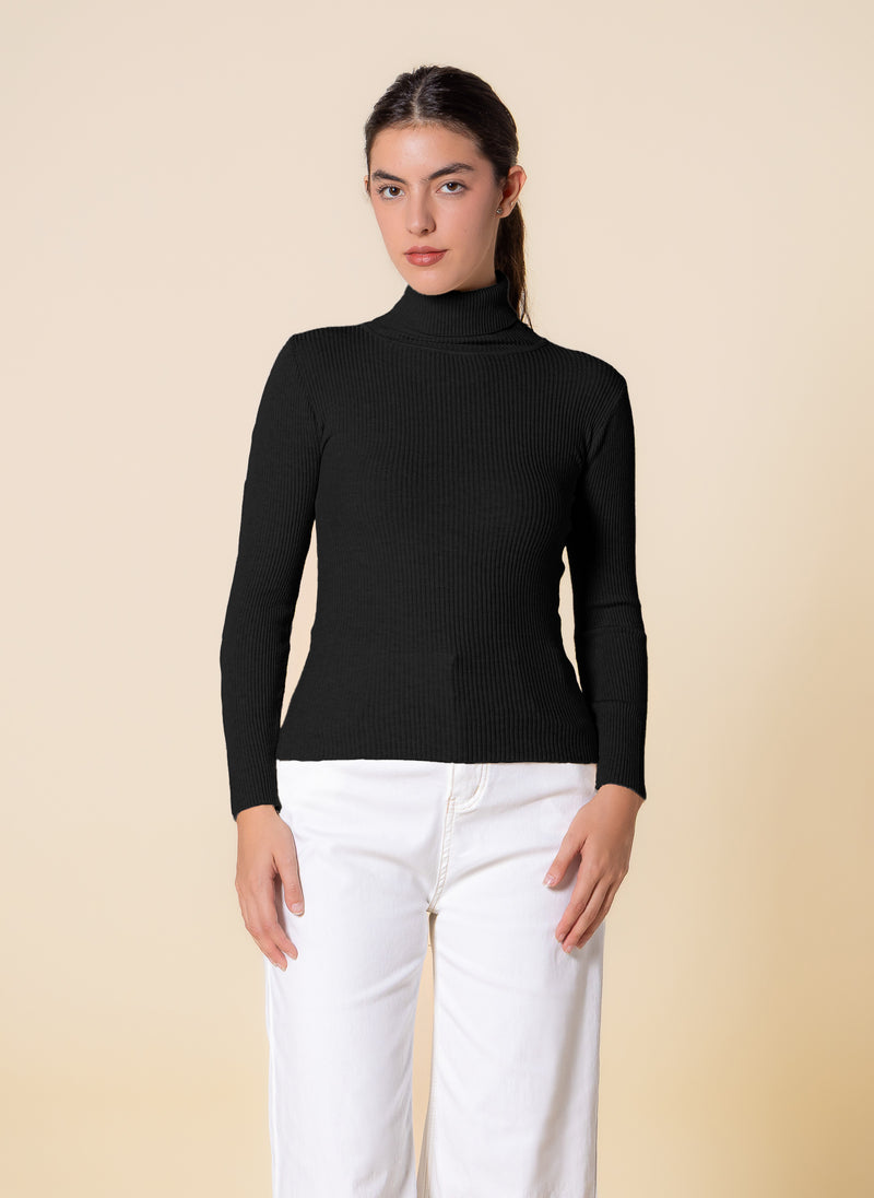 KNITTED HIGH-NECK TOP