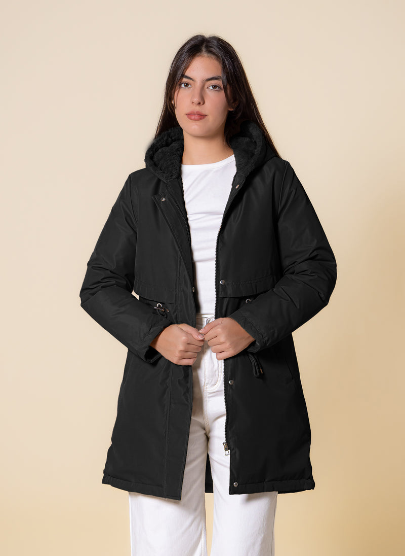 FAUX FUR PUFFER JACKET