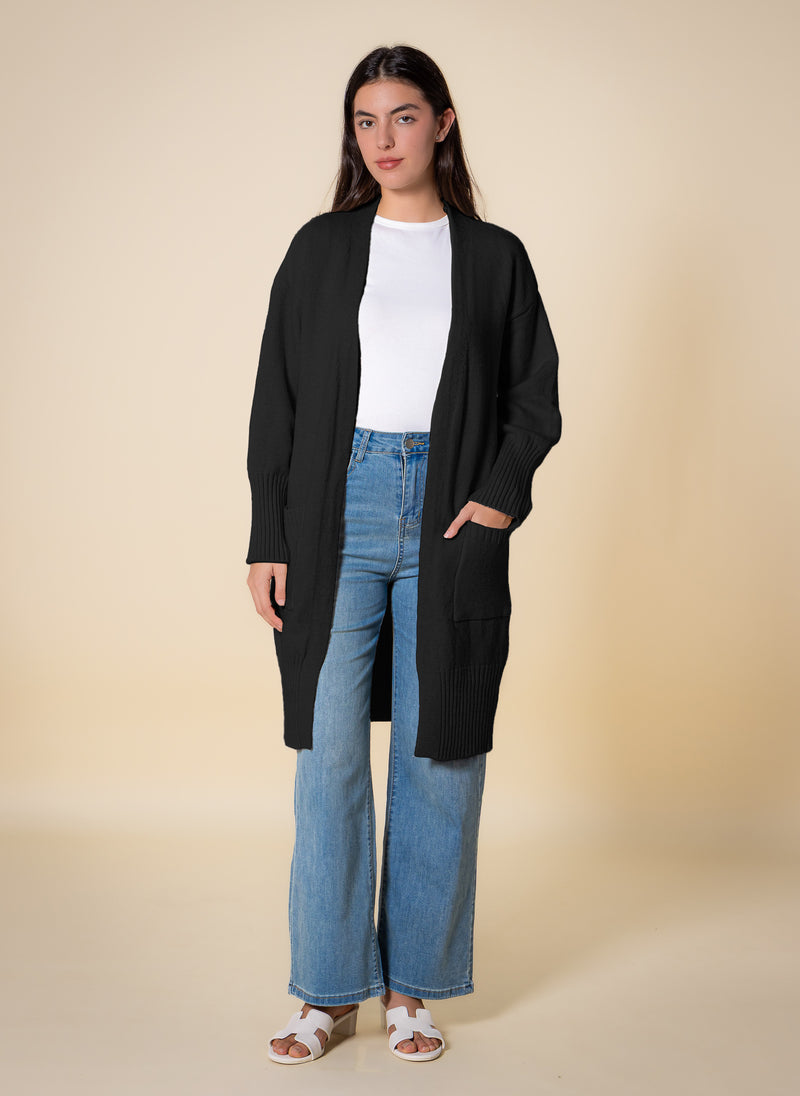 LONG KNITTED CARDIGAN