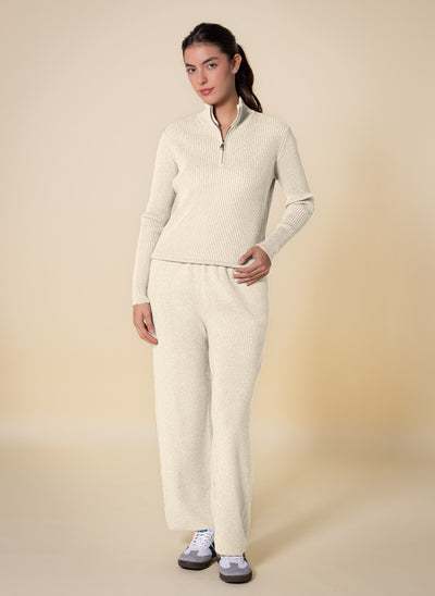 QUATER ZIP SWEATER SET