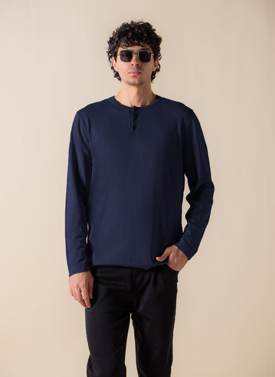 FINE KNIT HENLEY T-SHIRT