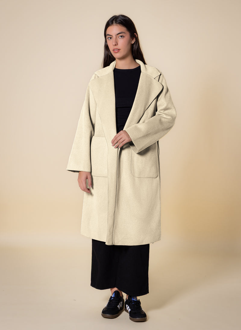 DETAILED WOOL BLEND COAT