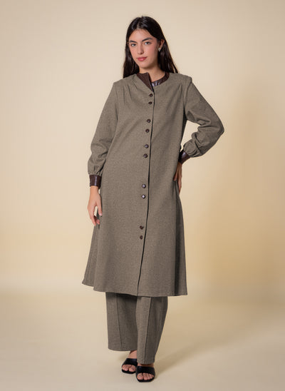 DETAILED TEXTURED COAT SET