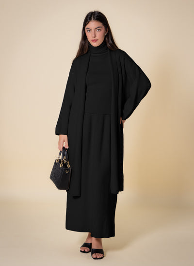 KNITTED HIGH NECK SKIRT SET