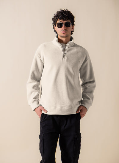 TEXTURED QUATER-ZIP SWEATSHIRT
