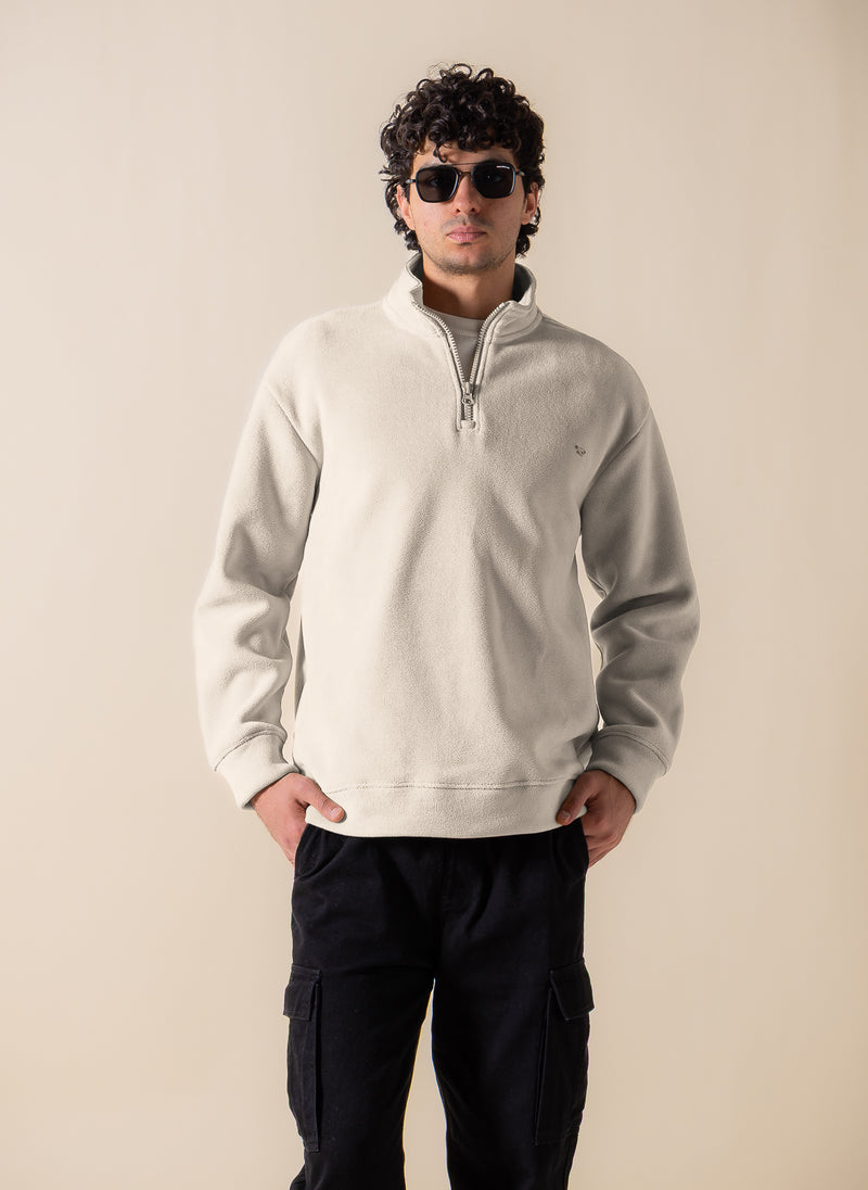 TEXTURED QUATER-ZIP SWEATSHIRT