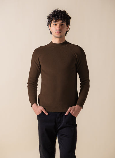 TEXTURED MOCK-NECK SWEATER